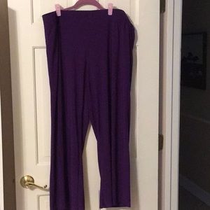 EUC,IMAN,PALAZZO PANT,EGGPLANT PURPLE,2X SHORT29”inseamFLAT FRONT,GATHERED WAIST